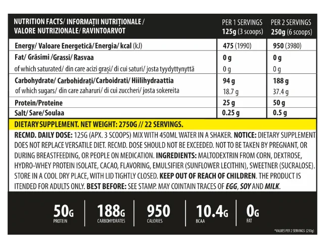 Pudra proteica cu aroma de capsuni iGain, 2750g, Genius Nutrition