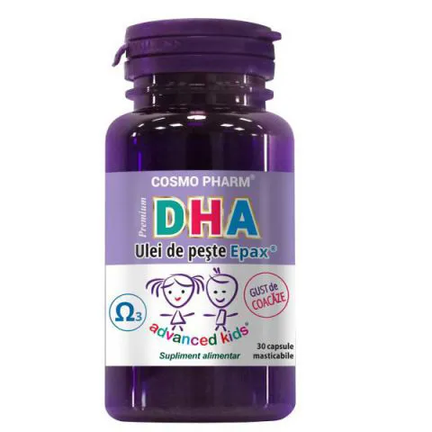 DHA Premium pentru copii, 30 capsule masticabile, Cosmopharm