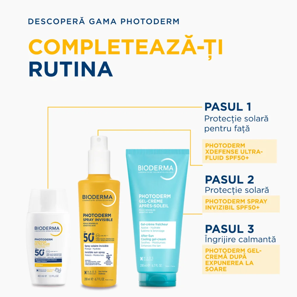 Spray invizibil cu SPF50+ Photoderm, 200ml, Bioderma