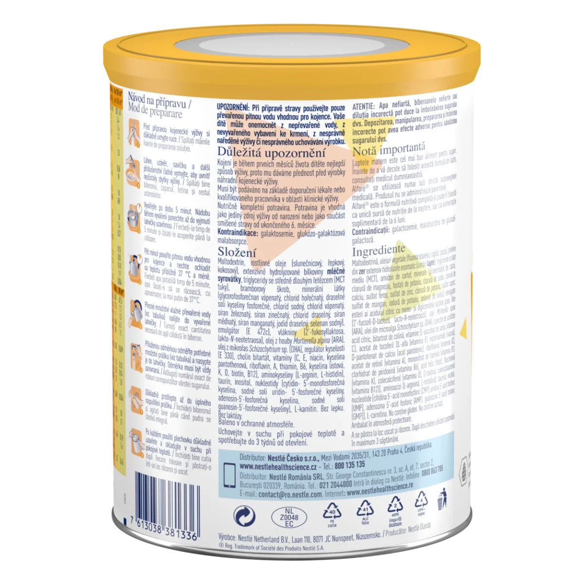 Formula speciala de lapte pentru tratamentul dietetic al alergiilor Alfare HMO, 400g, Nestle