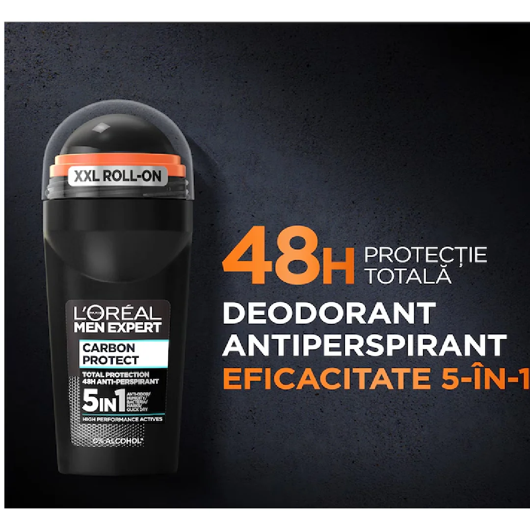 Antiperspirant roll-on Carbon Protect, 50ml, L'oreal Men Expert