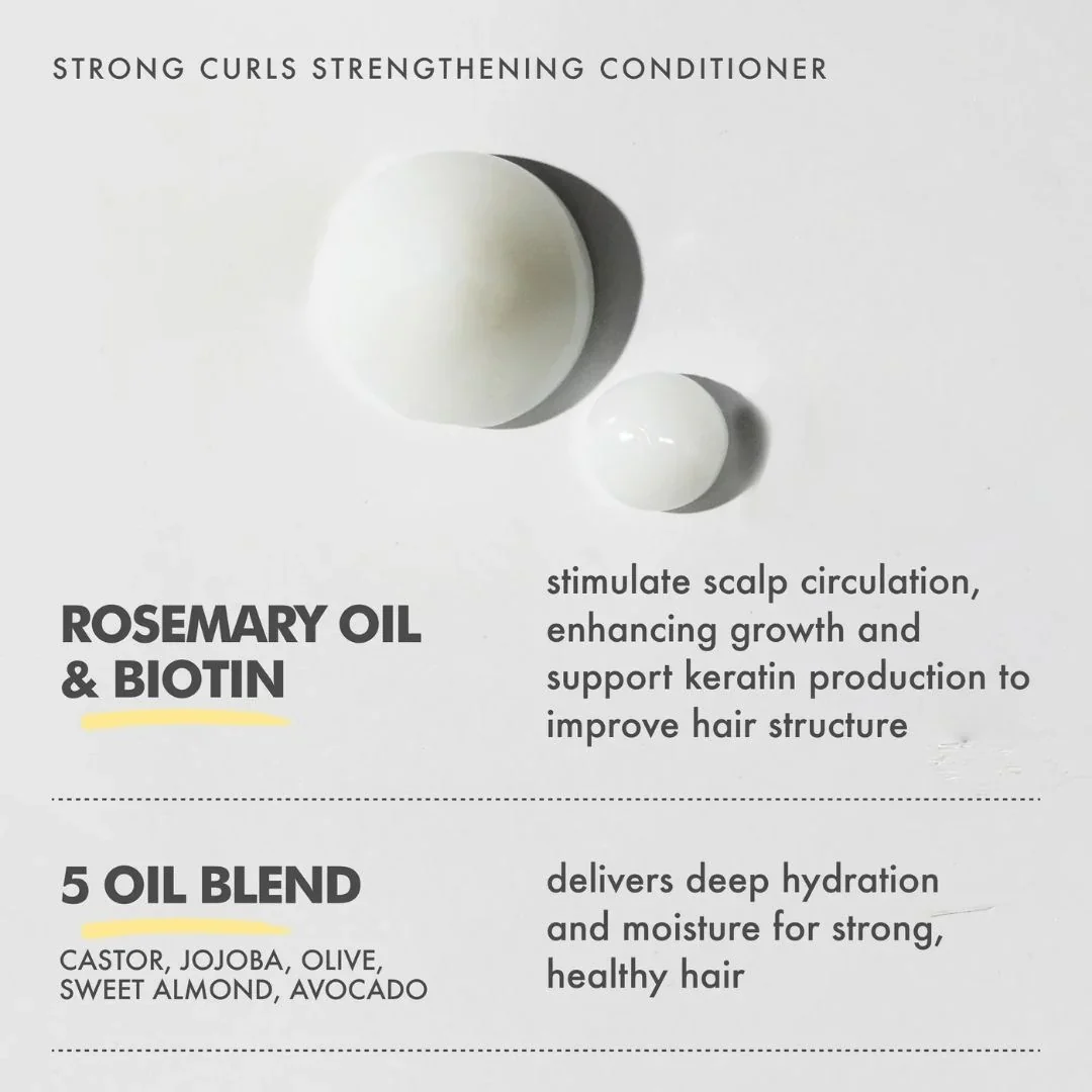 Balsam fortifiant pentru par cret cu ulei de Rozmarin Strong Curls, 250ml, Umberto Giannini