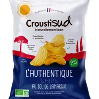 Chipsuri bio din cartofi cu sare de Camargue, 100g, Croustisud