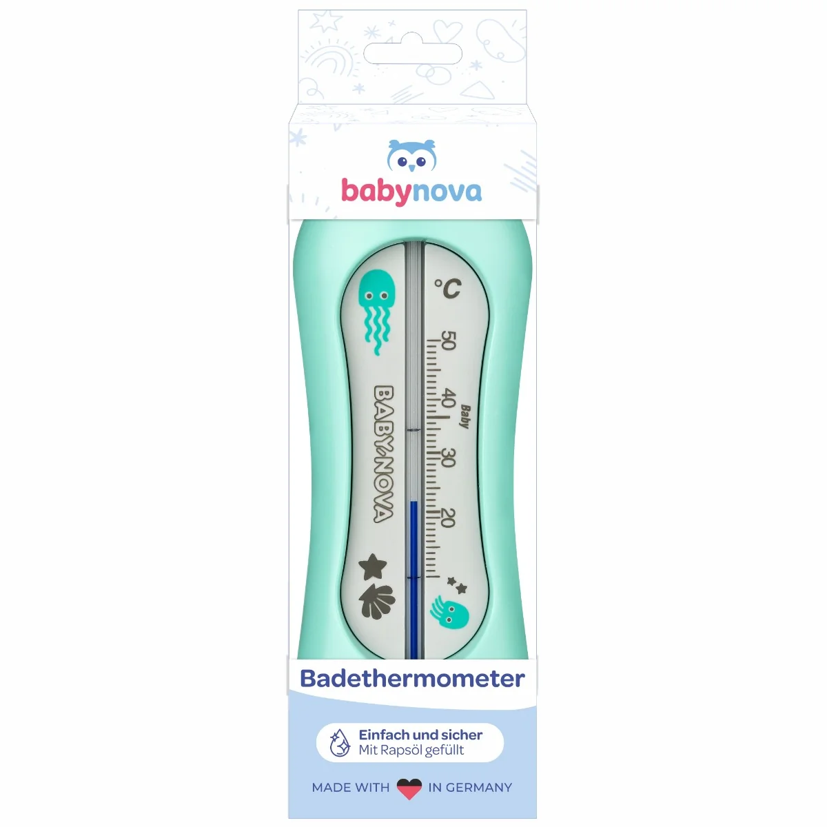 Termometru de baie oval, 1 bucata, Baby Nova