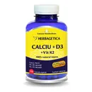 Calciu + D3 cu Vitamina K2, 120 capsule, Herbagetica