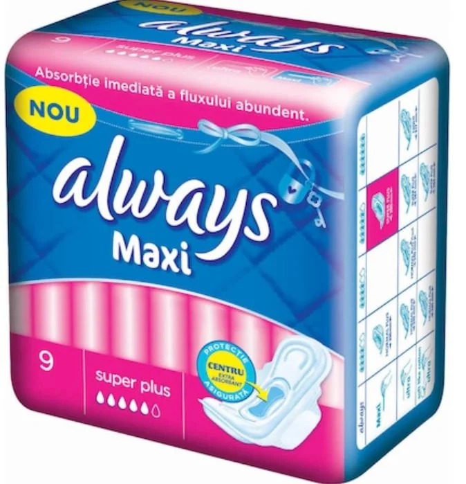 Absorbante Maxi Super Plus, 9 bucati, Always