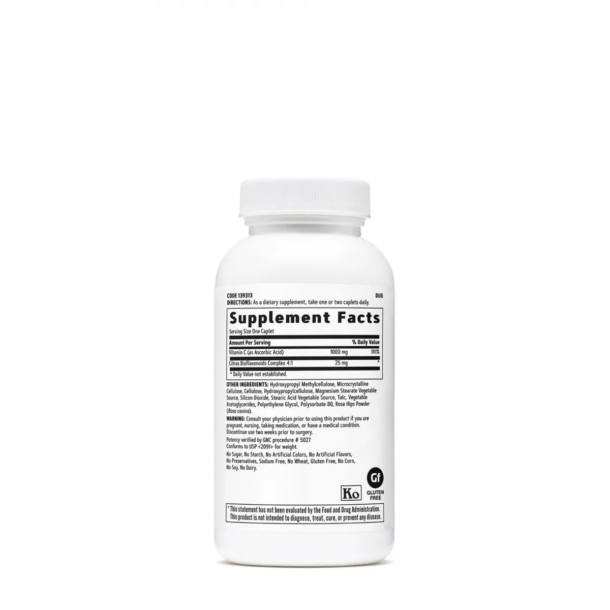 Vitamina C 1000mg cu biflavonoide si pulbere de macese, 180 tablete, GNC 