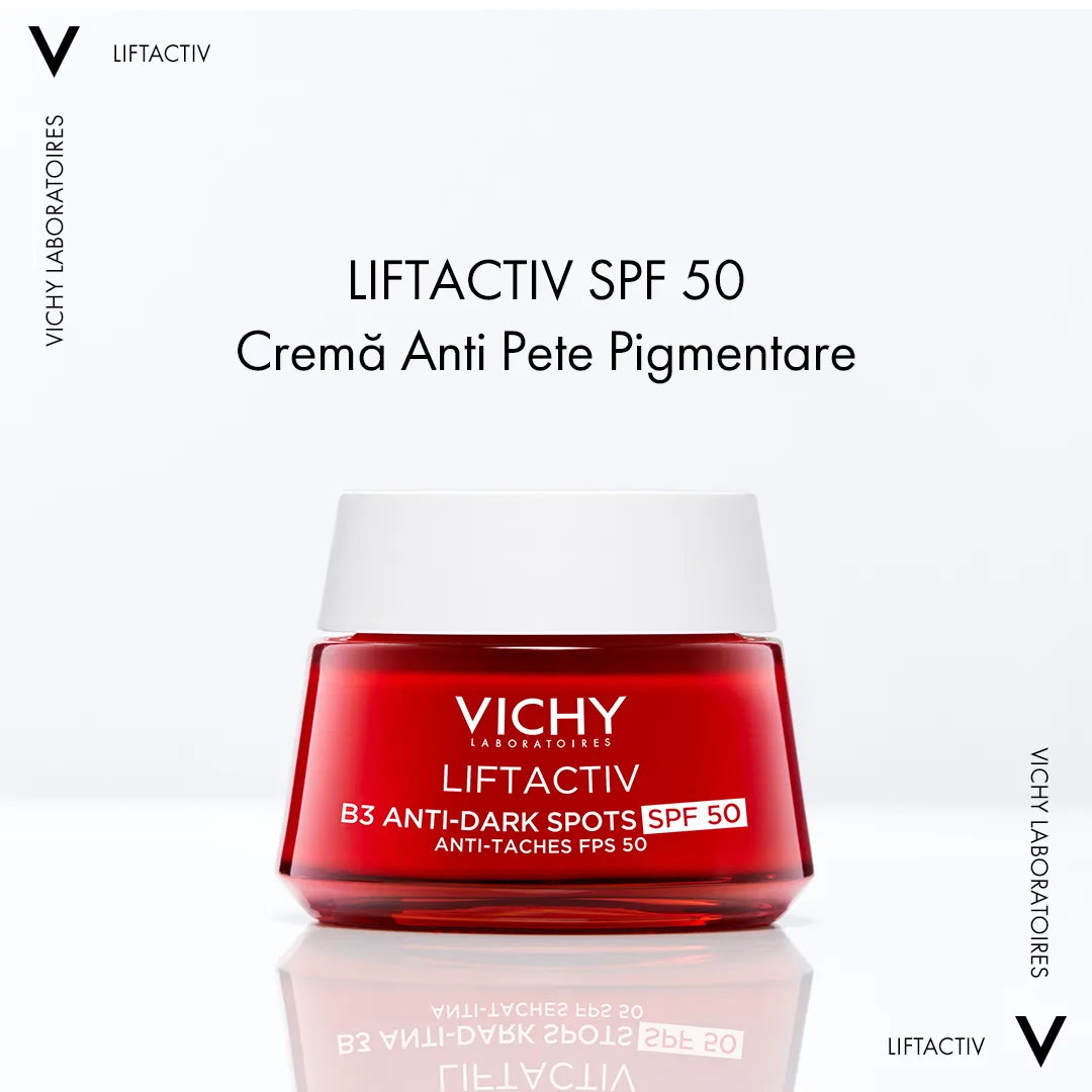 Crema de zi pentru corectarea tenului cu pete pigmentare B3 Liftactiv Specialist SPF50, 50ml, Vichy 