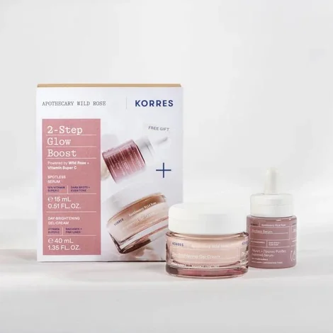 Pachet Wild Rose Gel-Crema de zi 40ml + Ser de fata anti-pete 15ml, Korres