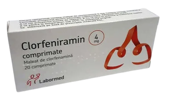 Clorfeniramina 4mg, 20 comprimate, Labormed 