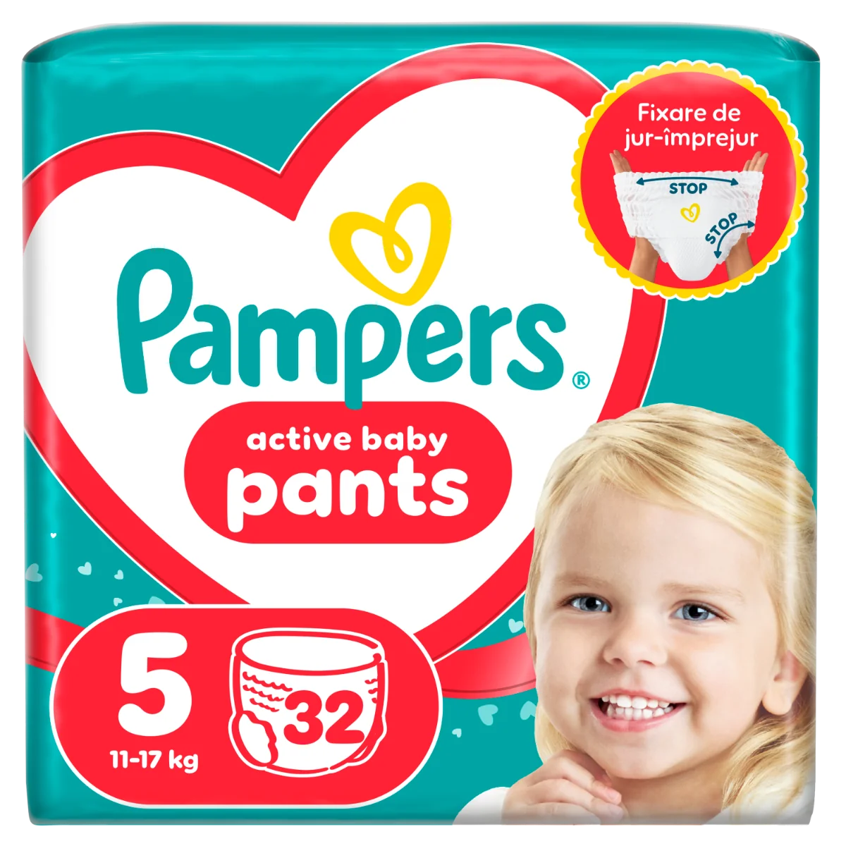 Scutece chilotel Pants Marimea 5 pentru 11-17kg, 32 bucati, Pampers