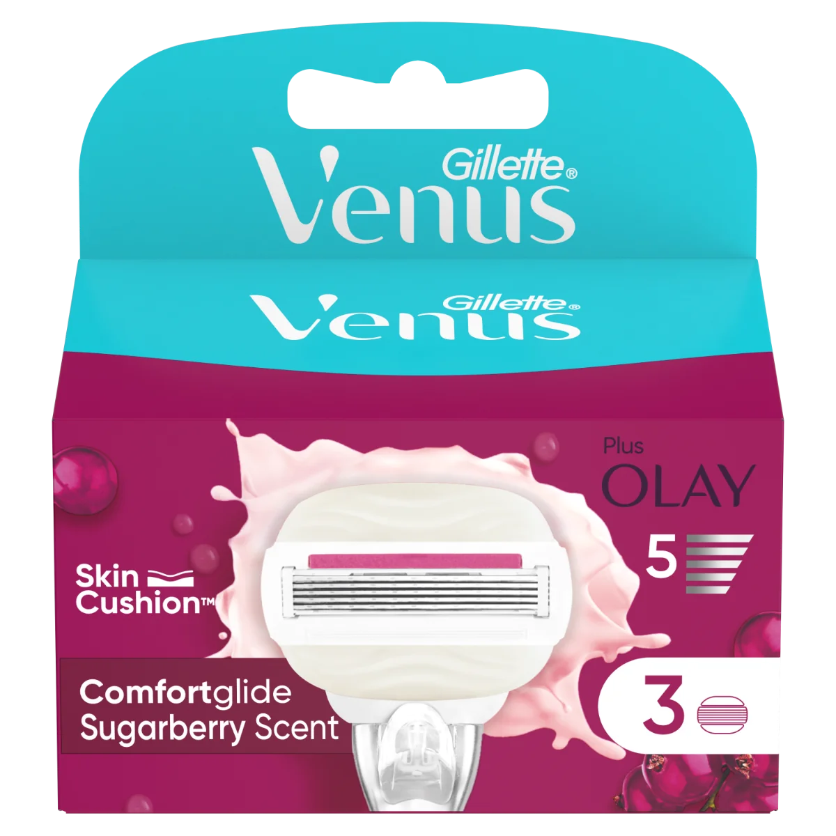 Set rezerve aparat de ras Venus ComfortGlide Sugarberry, 3 bucati, Gillette