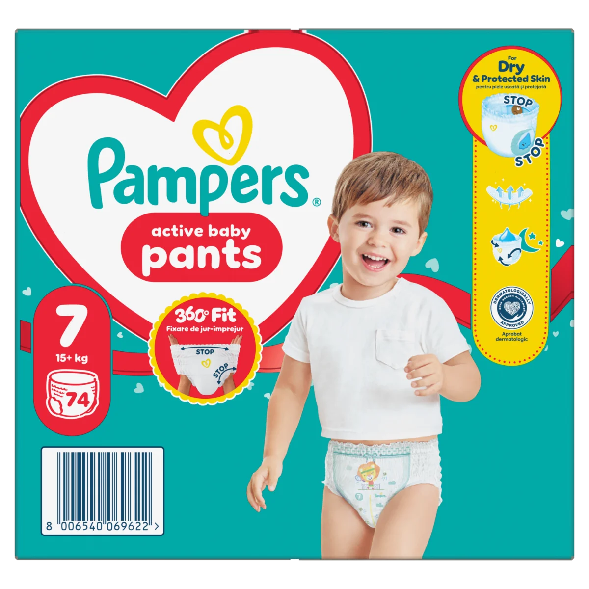 Scutece Pants Junior Marimea 7 pentru 15 kg+ Mega Box, 74 bucati, Pampers