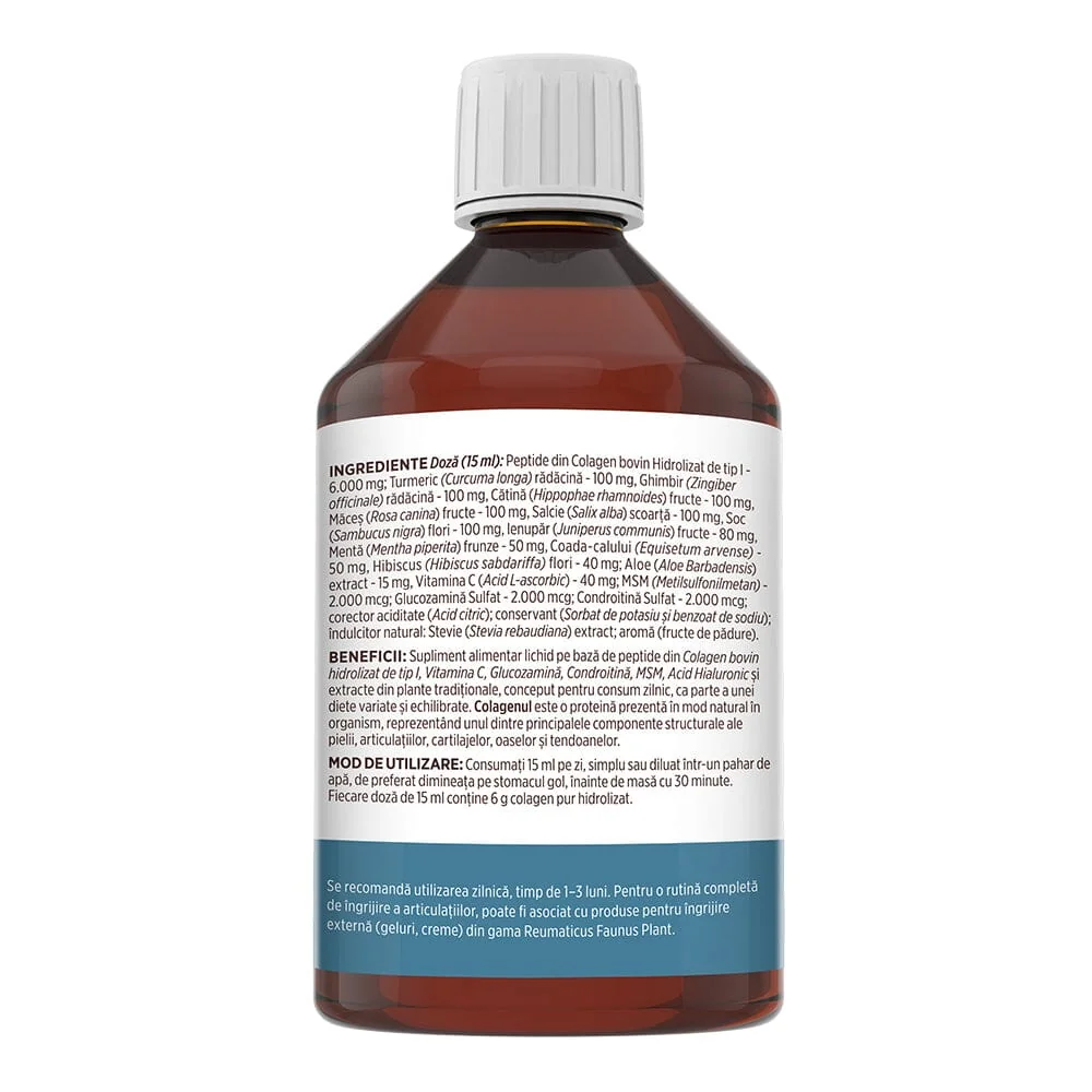 Colagen lichid pentru muschi si ligamente Colagenus Articulatii, 500ml, Faunus Plant