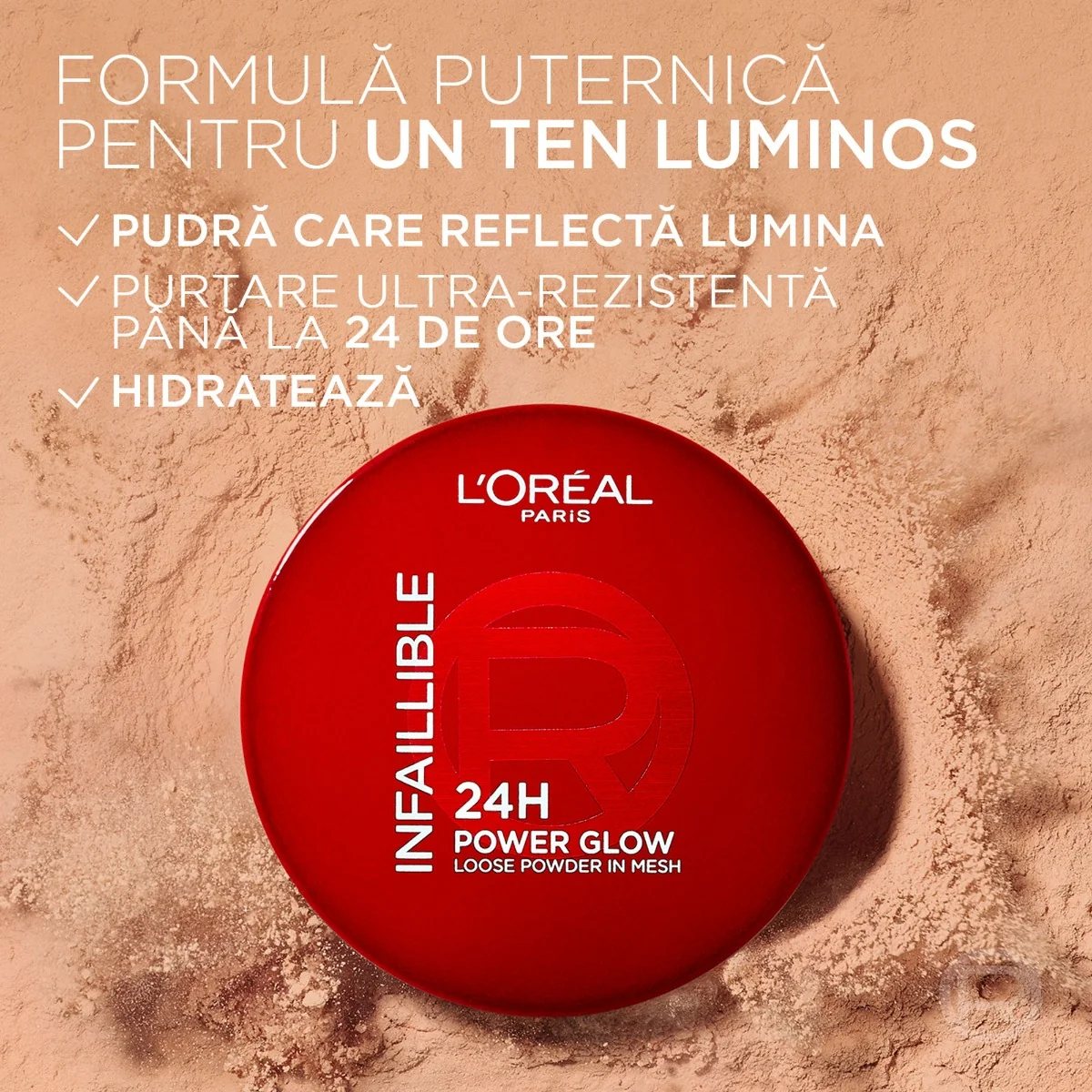 Pudra tip pulbere cu efect estompare Infaillible 24h, 10g, L'Oreal Paris