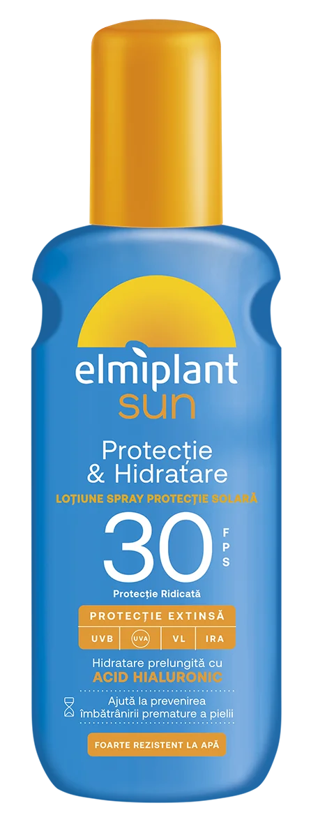 Lotiune spray cu protectie solara SPF30 Protectie & Hidratare Sun, 200ml, Elmiplant