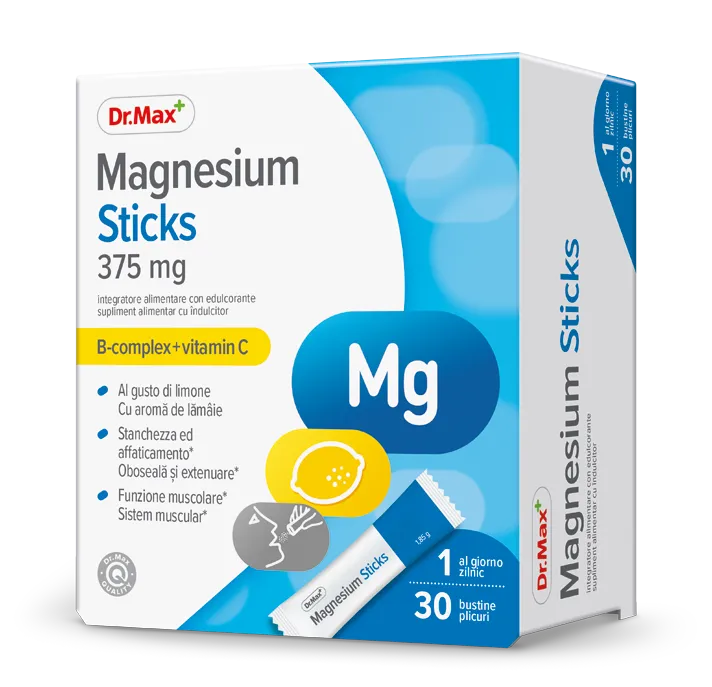 Dr. Max Magnesium Sticks 375mg, 30 plicuri orodispersabile