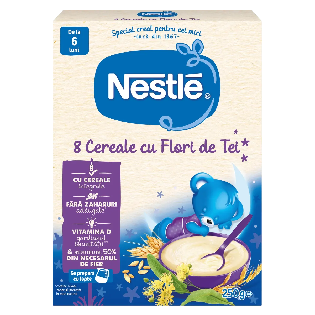 8 Cereale cu flori de tei +6 luni, 250g, Nestle