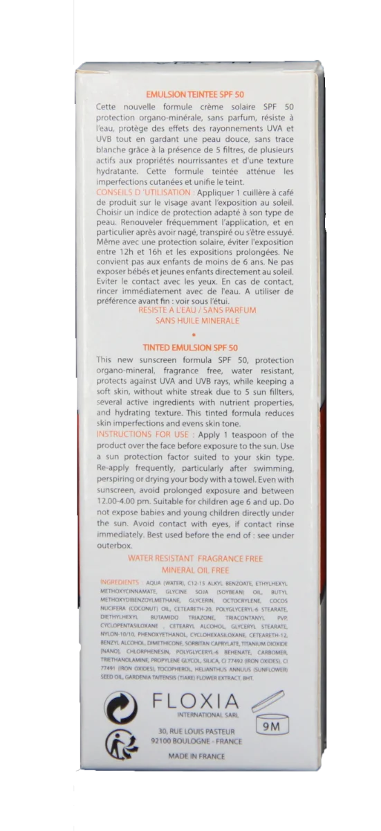 Emulsie cu tenta de portelan SPF50, 50ml, Floxia 