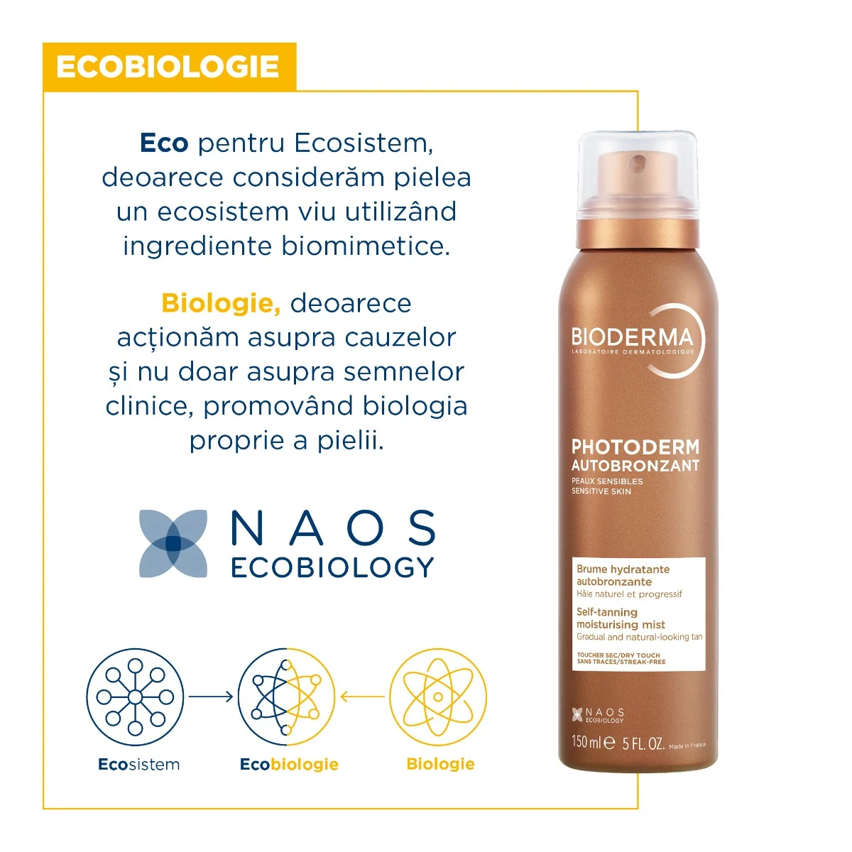 Spray autobronzant Photoderm Brume hidratant, 150ml, Bioderma