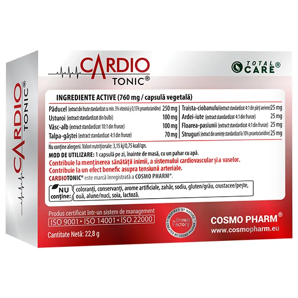 Cardio Tonic, 30 capsule vegetale, Cosmopharm
