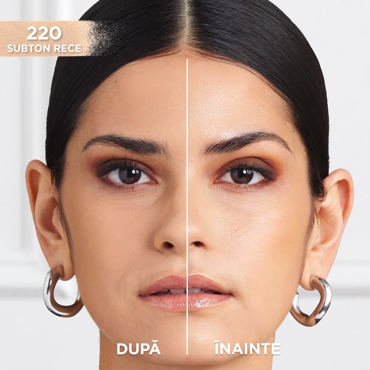 Pudra compacta Infaillible 24h Fresh Wear Golden Beige 220 Sand, 9g, L'Oreal Paris