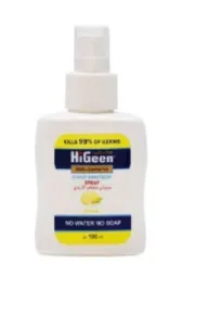 Spray dezinfectant pentru maini, masca si obiecte cu lamaie, 100ml, HiGeen