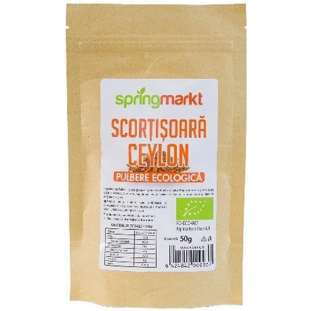 Pulbere de scortisoara Ceylon ecologica, 50g, Springmarkt