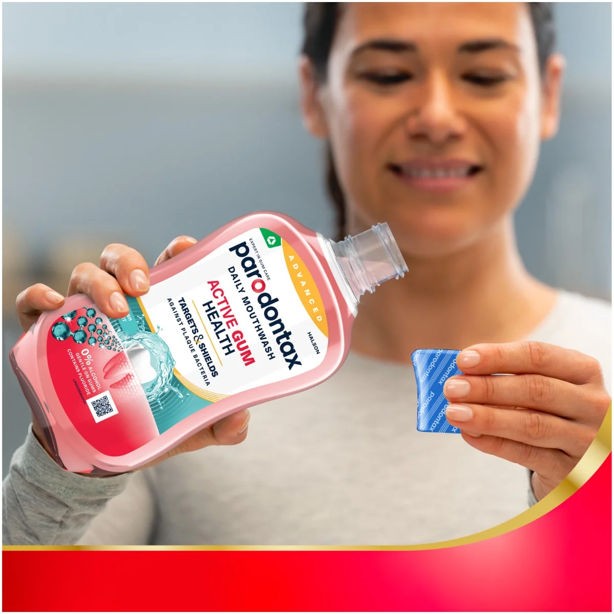 Apa de gura fara alcool Active Gum Health Fresh Mint, 500ml, Parodontax