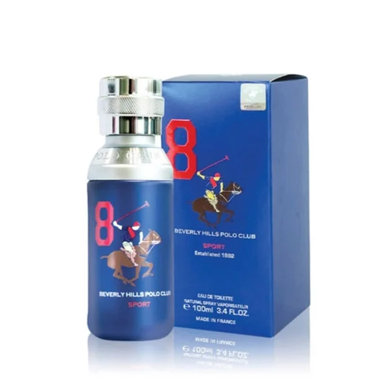 Apa de toaleta Polo Club Sport Men No.8, 100ml, Beverly Hills