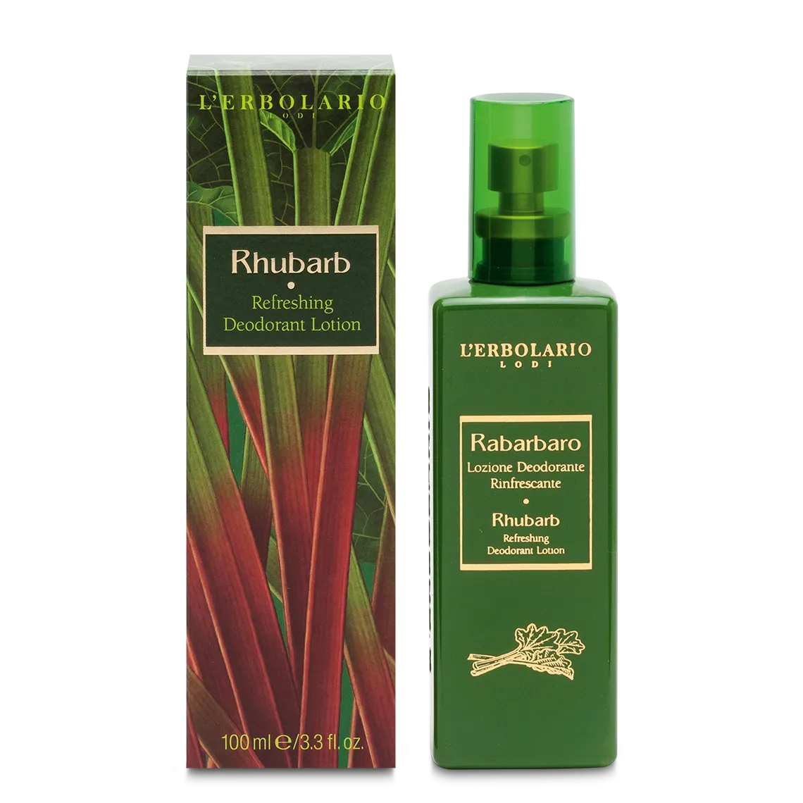 L'Erbolario Deodorant-Lotiune Refresh Rhubarb, 100ml