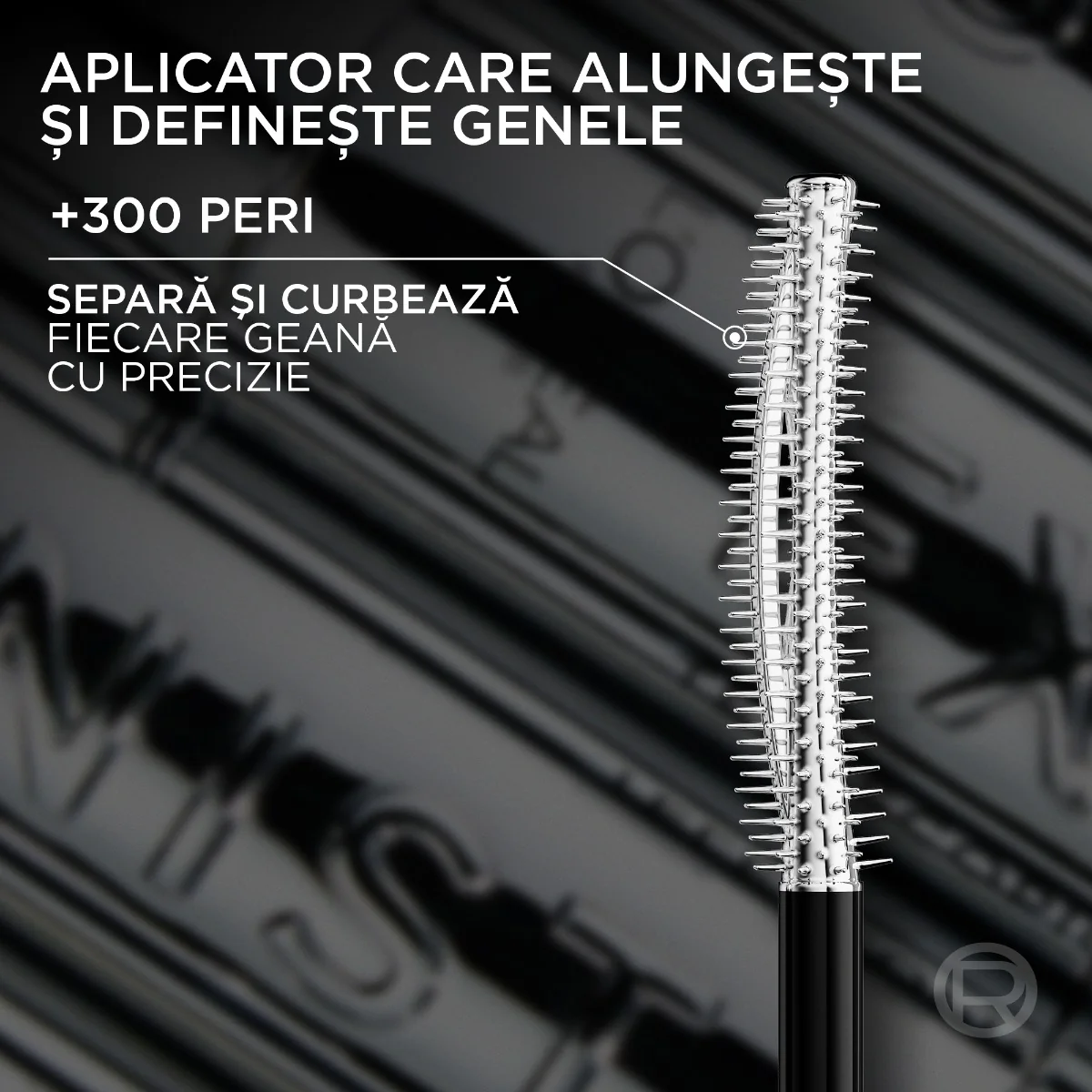 Mascara cu efect de alungire si curbare Telescopic Extensionist Black, 9.9ml, L'Oreal Paris