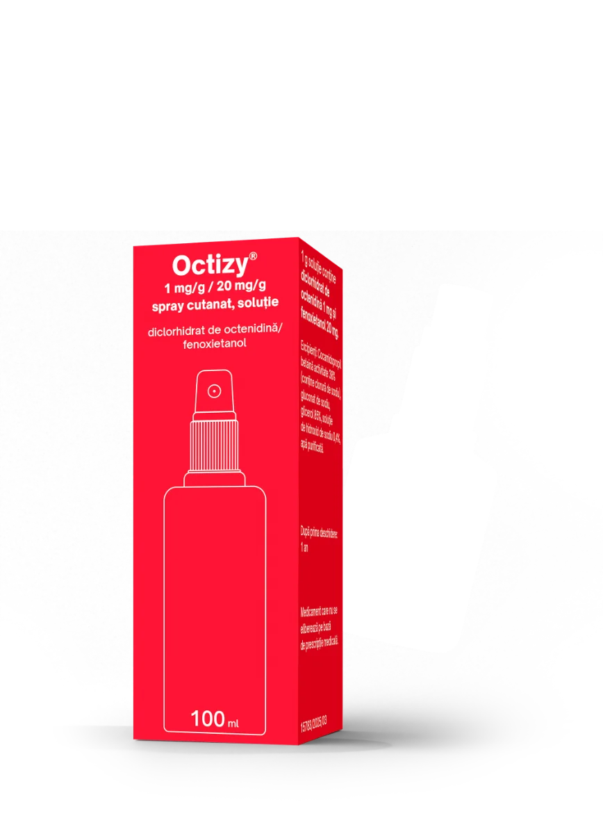 Spray antiseptic Octizy 1mg/g + 20mg/g, 100ml, Egis Pharmaceuticals