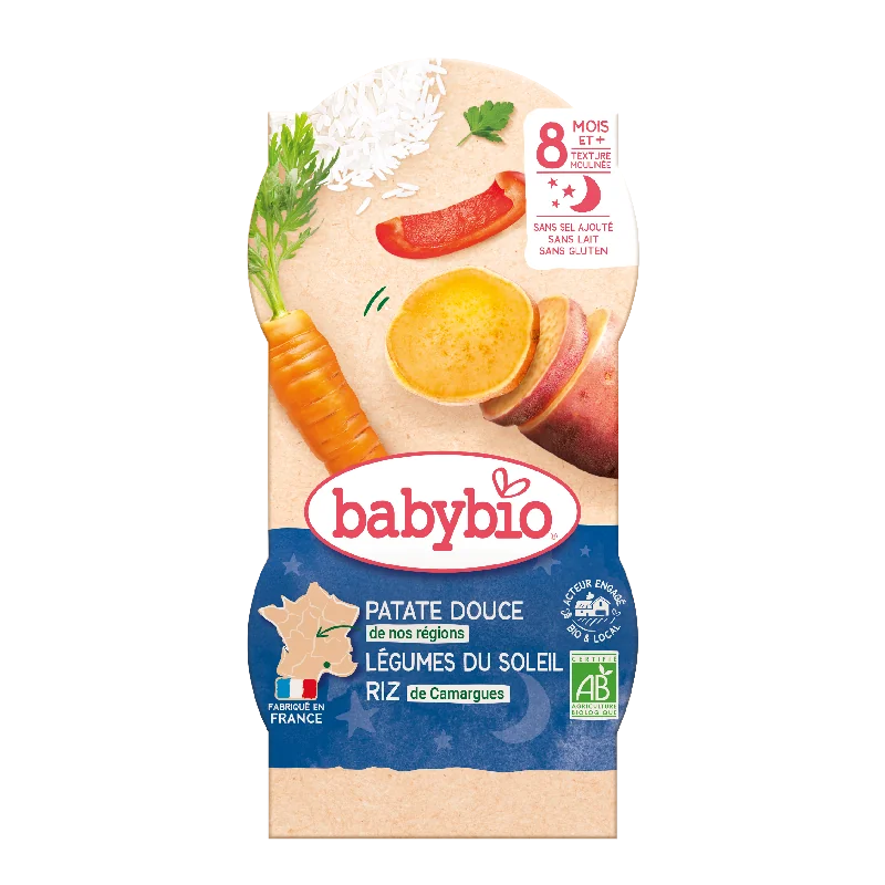 Meniu eco din cartofi dulci si legume +8luni, 2 x 200g, BabyBio