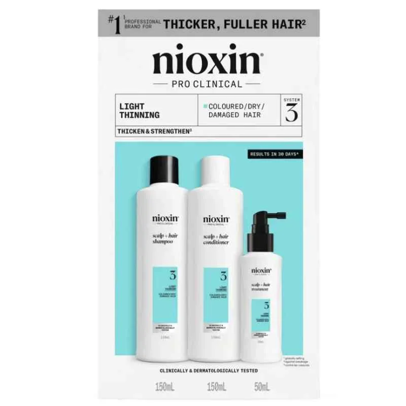 Set anti-cadere pentru par vopsit Pro Clinical System 3, Nioxin