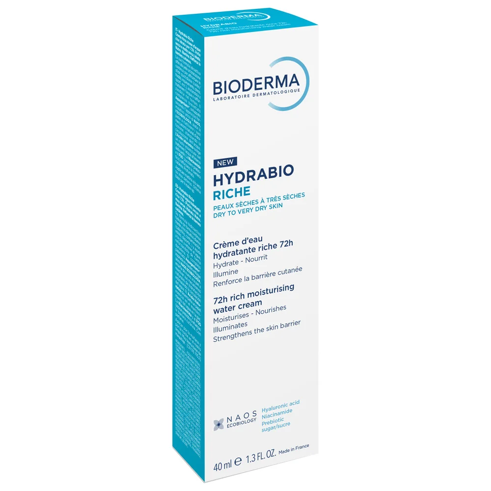 Crema intens hidratanta pe baza de apa cu efect 72h pentru piele deshidratata uscata si foarte uscata Hydrabio Riche, 40ml, Bioderma