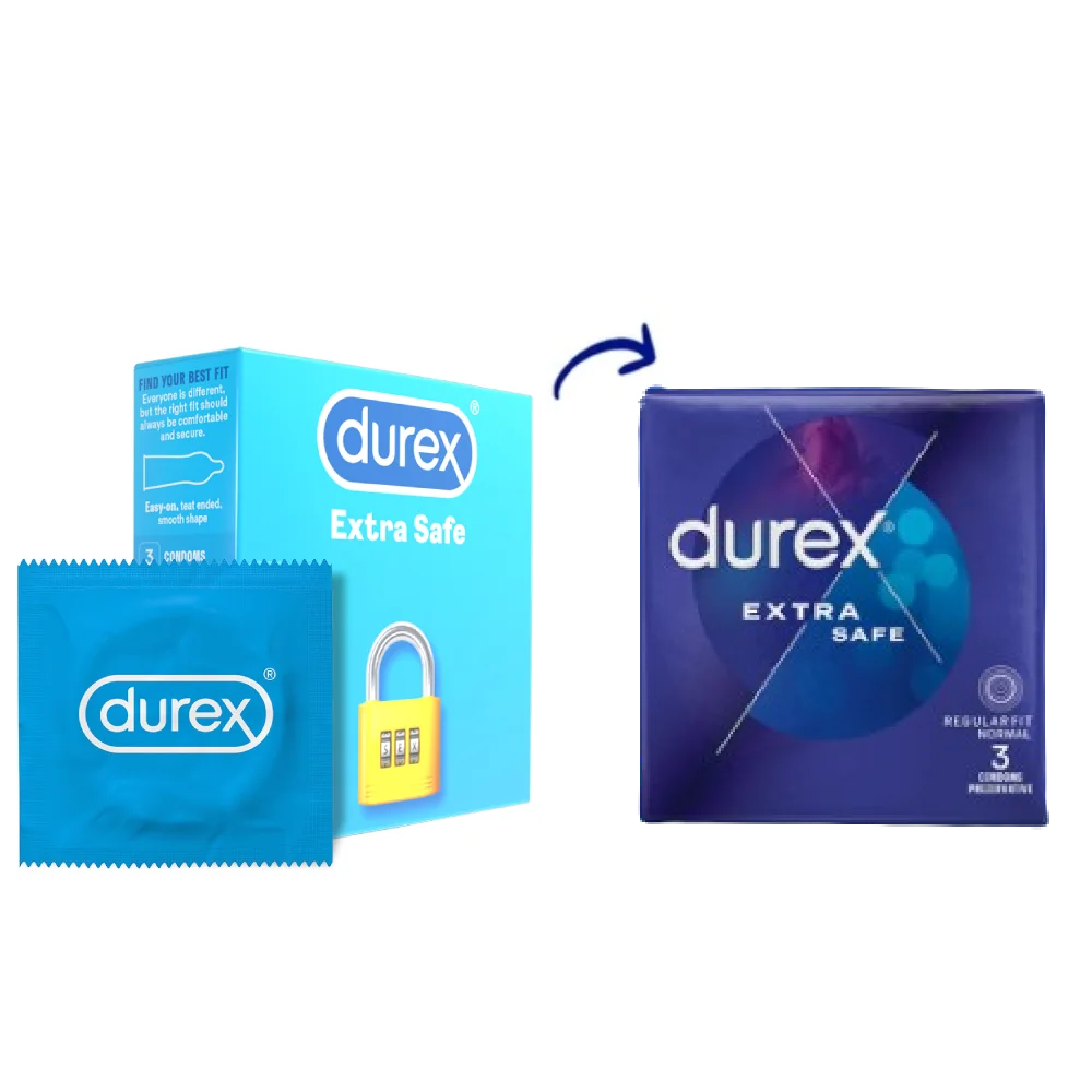 Prezervative Extra Safe, 3 bucati, Durex