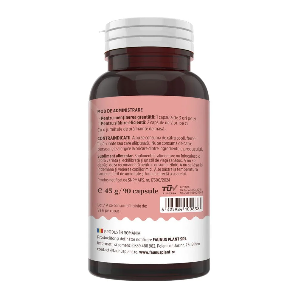 Capsule pentru arderea grasimilor si reducerea apetitului Prosilueth, 90 capsule, Faunus Plant