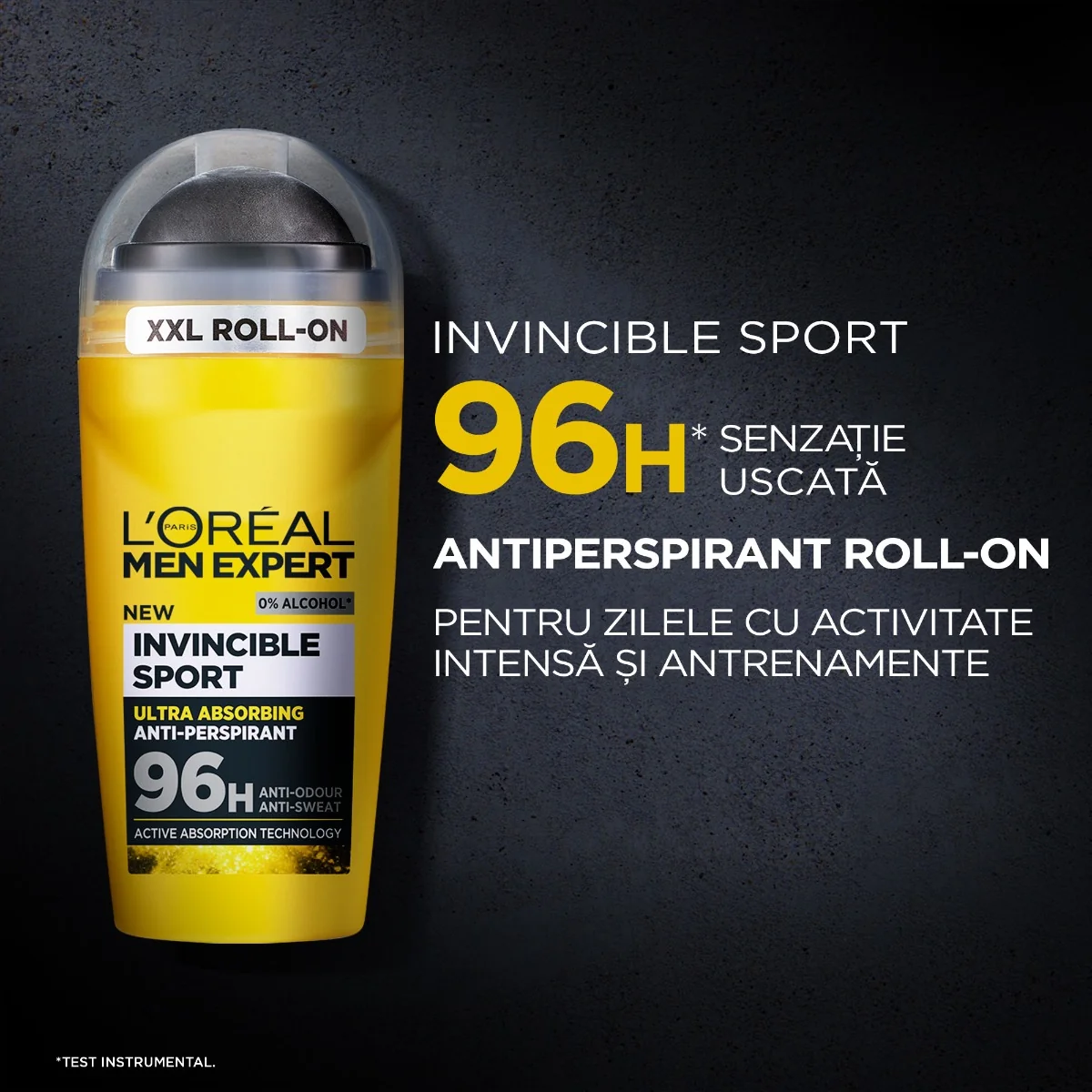 Antiperspirant roll-on fara alcool Invincible Sport, 50ml, L'oreal Men Expert