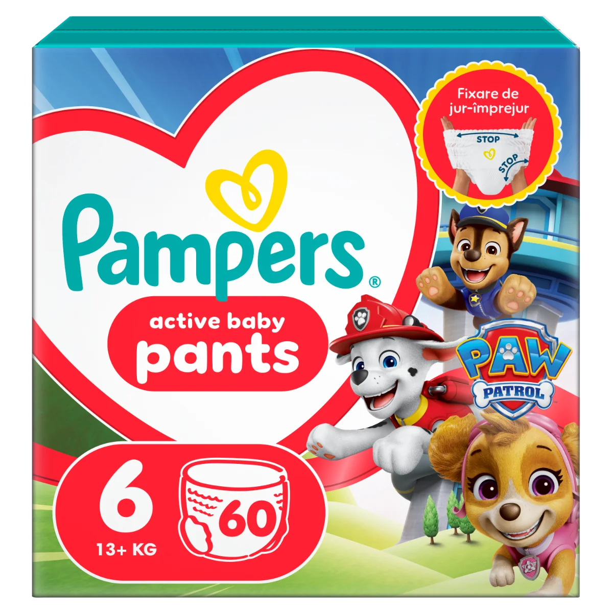 Scutece Pants Patrula Catelusilor Nr. 6 pentru 14 -19kg, 60 bucati, Pampers