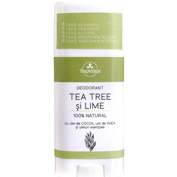 Deodorant cu tea tree si lime, 60g, Trio Verde