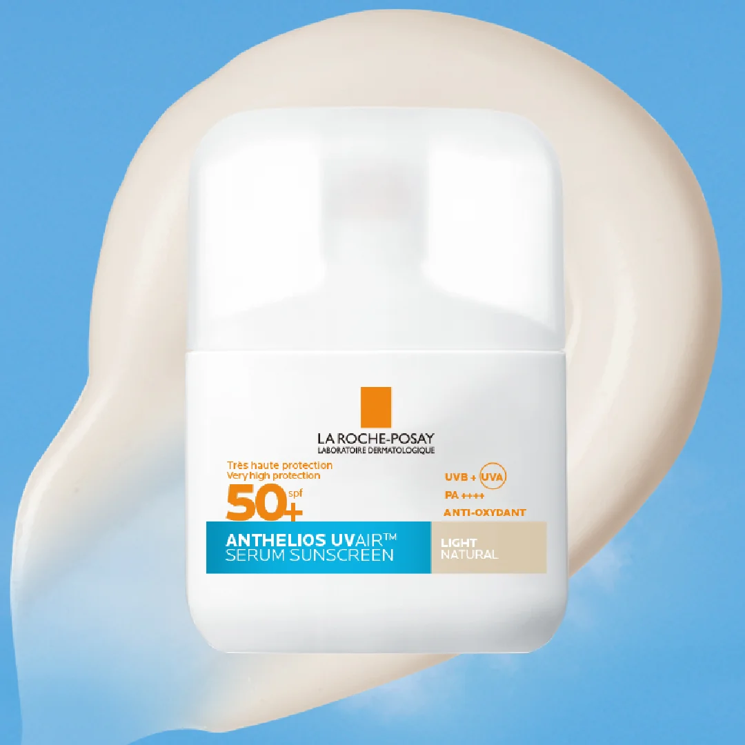 Serum solar impotriva radiatiilor UV si a poluarii cu nuanta deschisa natural SPF50+ Anthelios UVAir, 50ml, La Roche-Posay