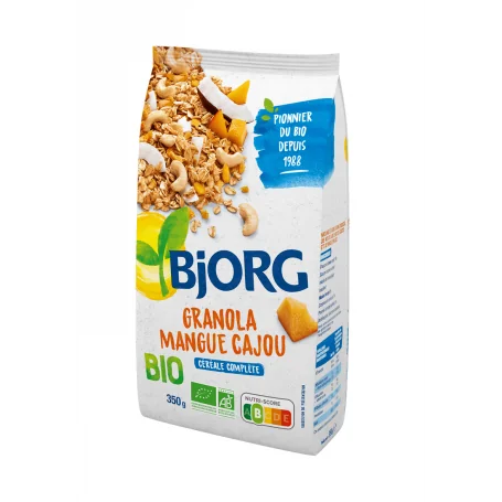 Granola cu mango si caju Bio, 350g, Bjorg