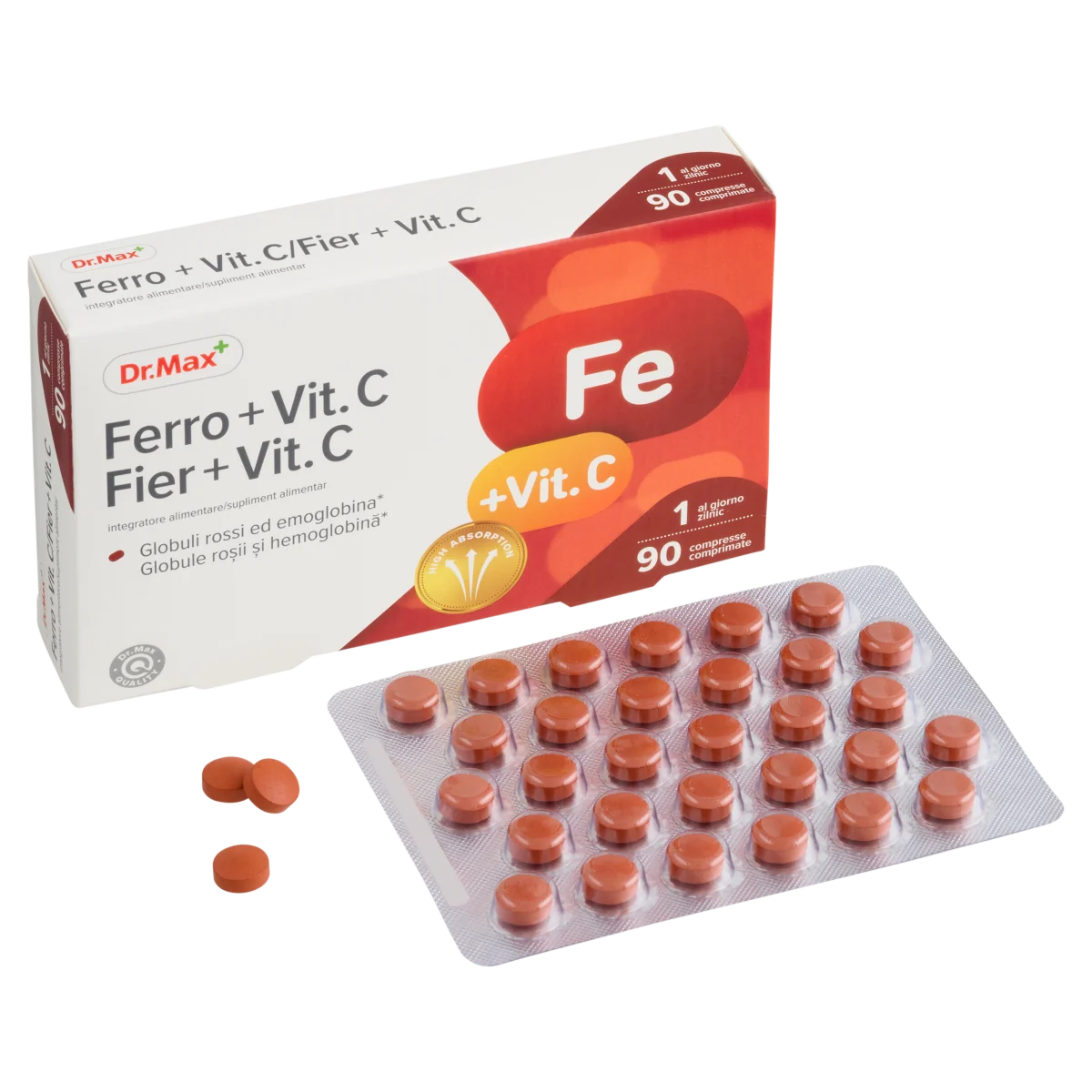 Dr. Max Fier + Vitamina C, 90 comprimate filmate