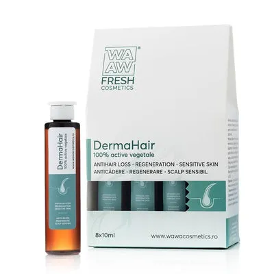 DermaHair Booster Anticadere si Regenerare pentru scalp sensibil, 8x10ml, Wawa Fresh Cosmetics