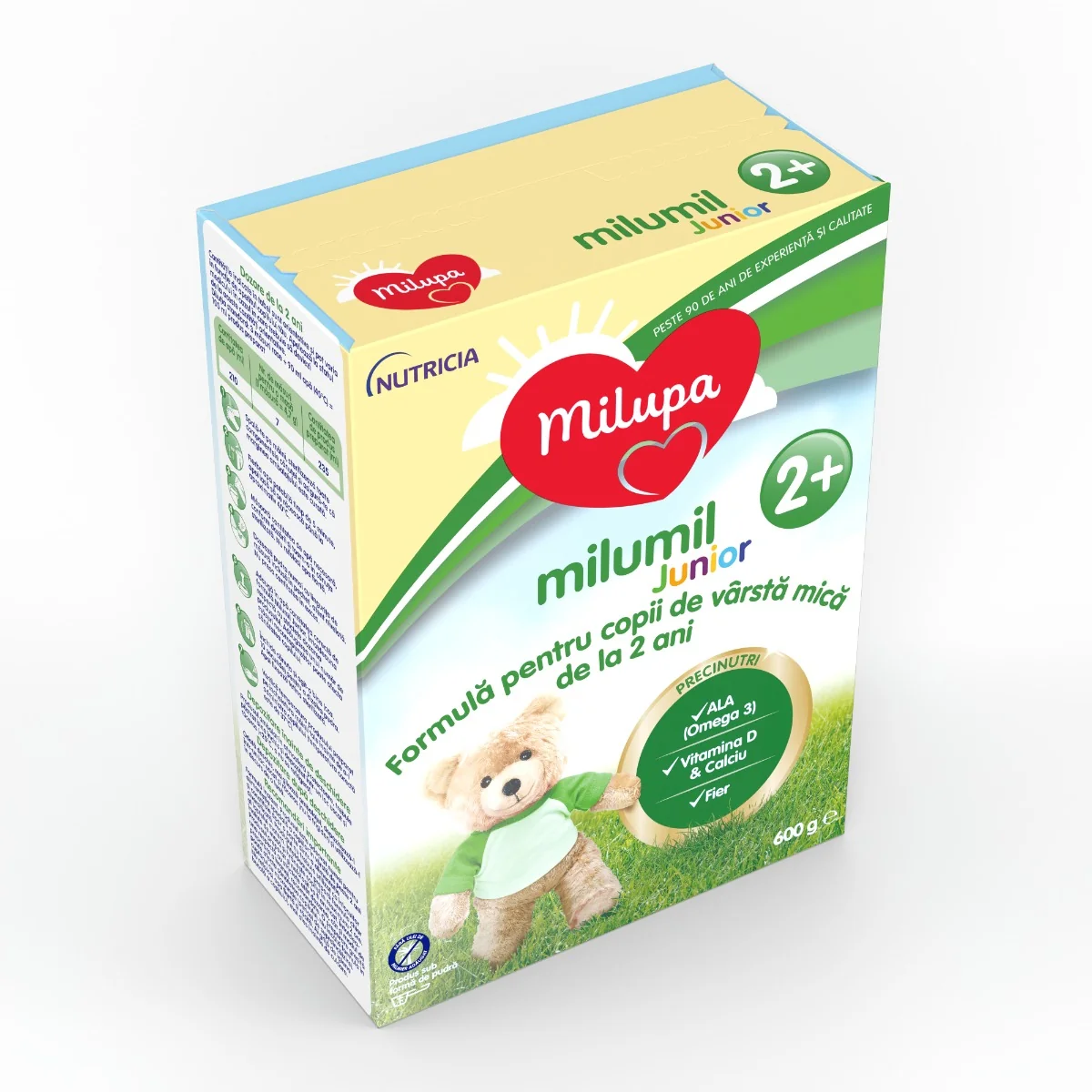 Lapte pentru copii de varsta mica de la 2 ani Milumil Junior 2+, 600g, Milupa