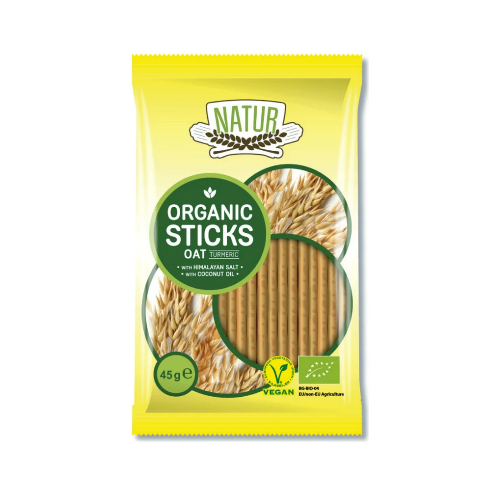Sticksuri din ovaz cu turmeric Eco, 45g, Natur