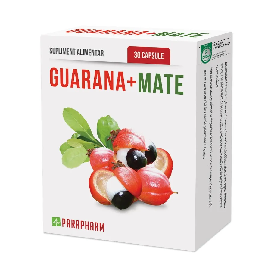 Guarana cu Mate, 30 capsule, Parapharm