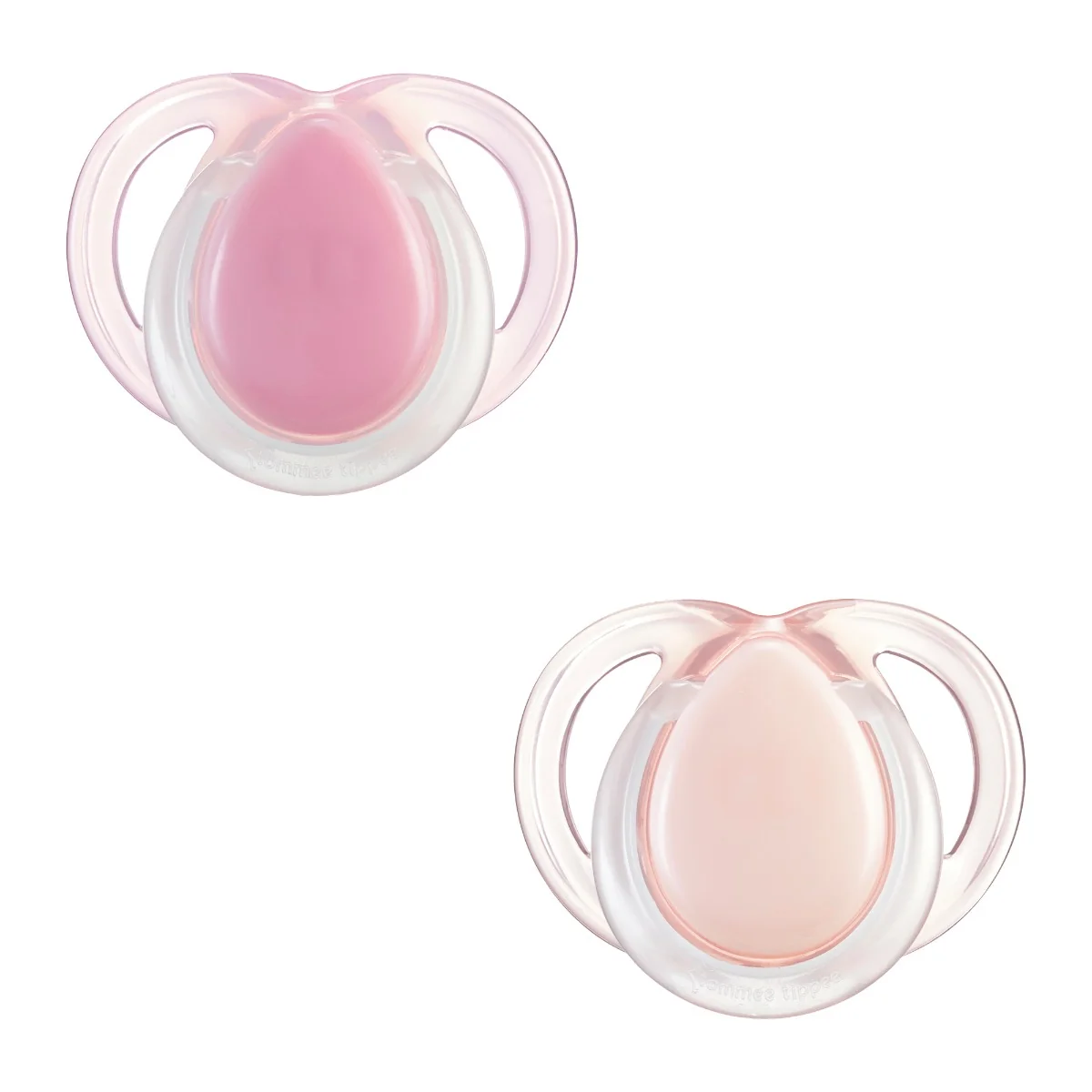 Suzeta ortodontica de noapte care lumineaza in intuneric pentru 0-6 luni Transparent/Roz, 2 bucati, Tommee Tippee