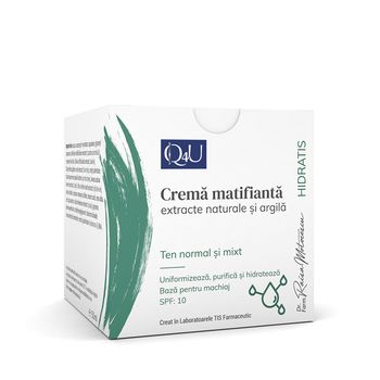 Crema matifianta Q4U, 50ml, Tis Farmaceutic 